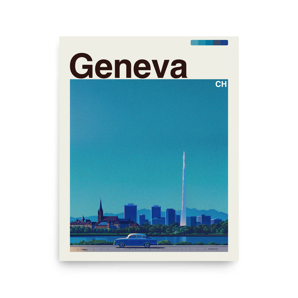 Geneva city poster mockup 1 - frame not included