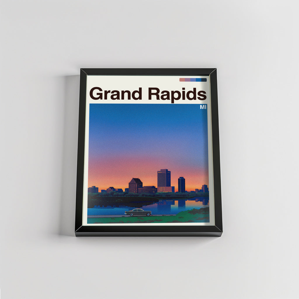 Grand Rapids city poster mockup 2 - frame not included