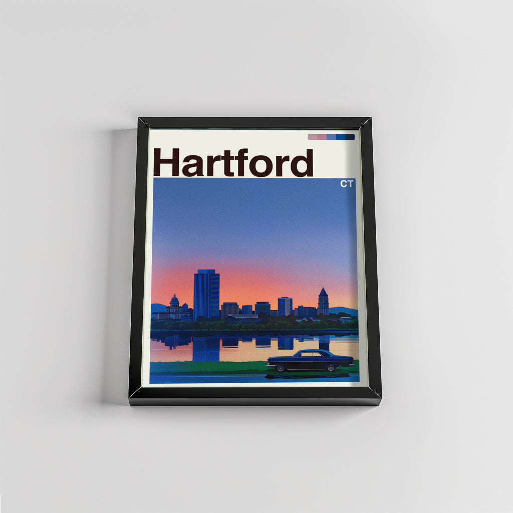 Hartford city poster mockup 2 - frame not included