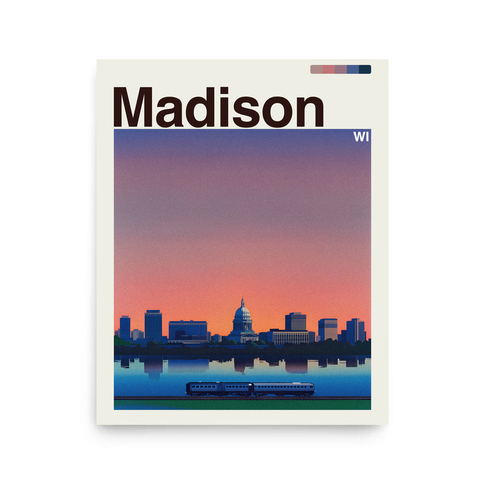 Madison city poster mockup 1 - frame not included