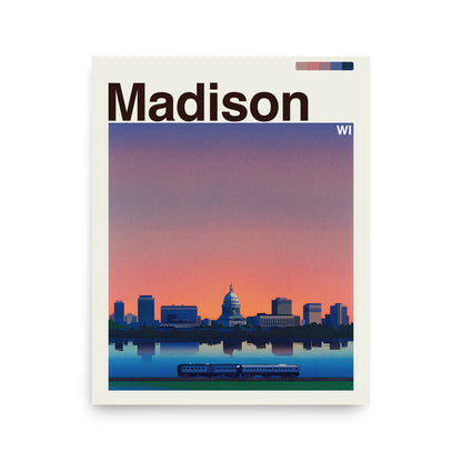 Madison city poster mockup 1 - frame not included