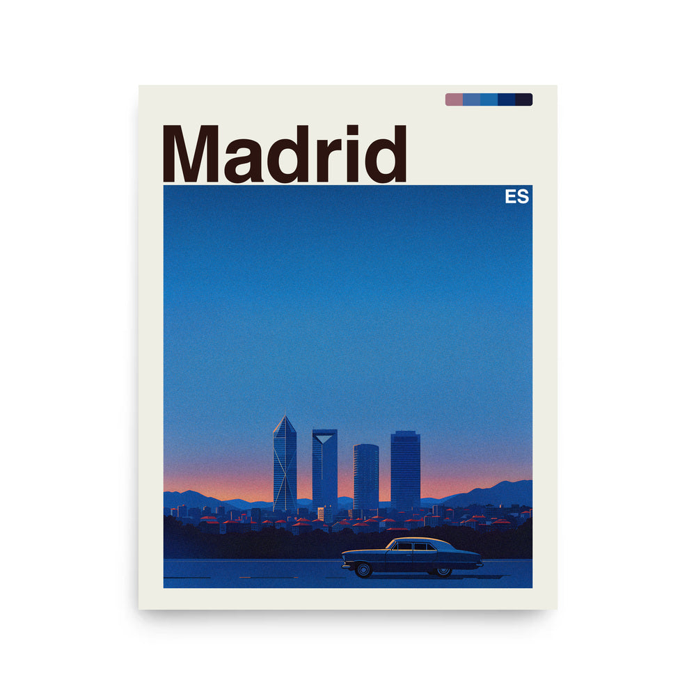 Madrid city poster mockup 1 - frame not included