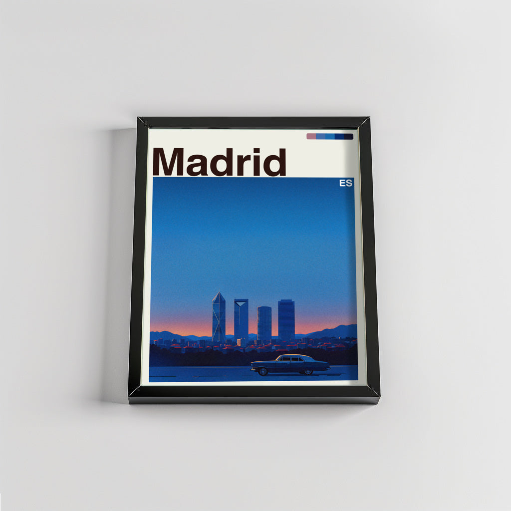 Madrid city poster mockup 2 - frame not included