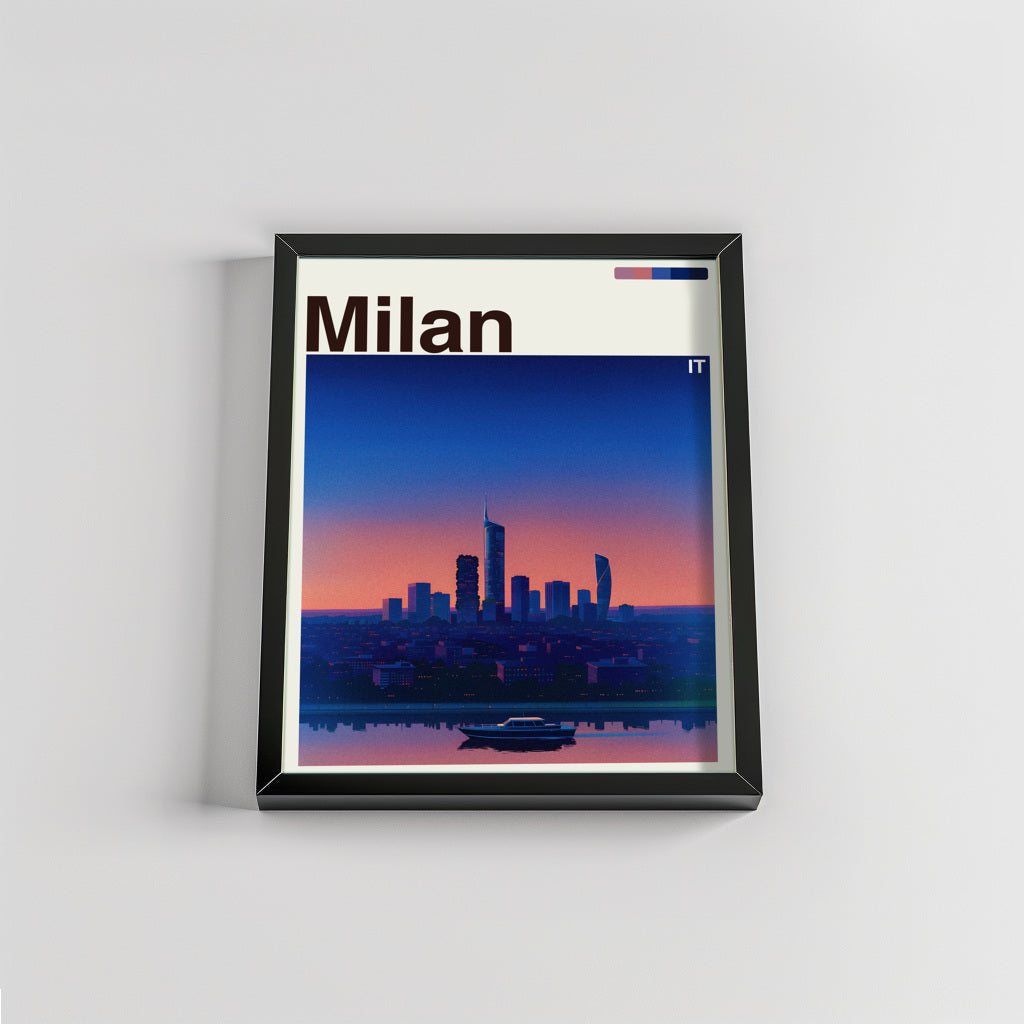 Milan city poster mockup 2 - frame not included