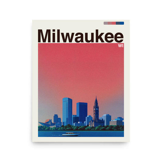 Milwaukee city poster mockup 1 - frame not included