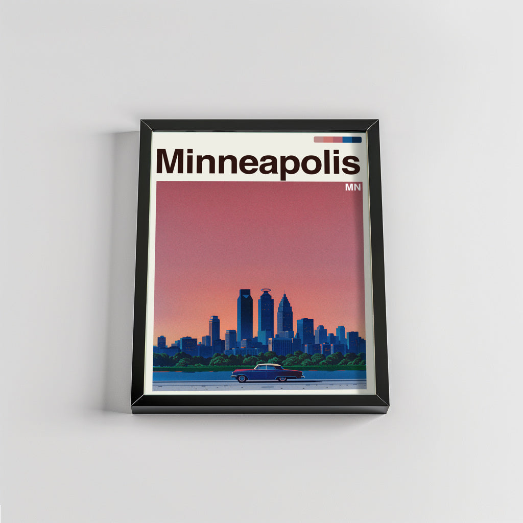 Minneapolis city poster mockup 2 - frame not included