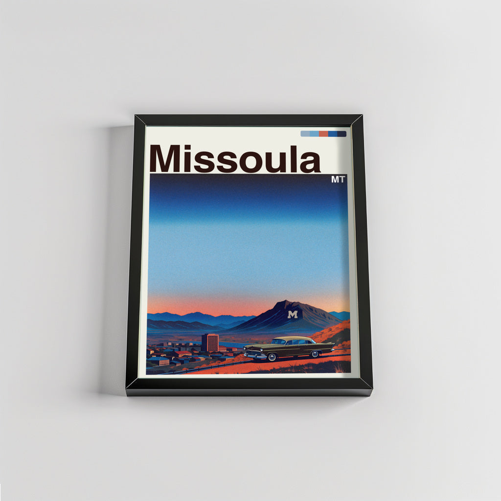 Missoula city poster mockup 2 - frame not included