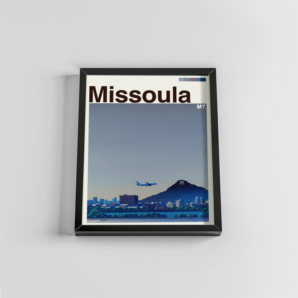 Missoula city poster mockup 2 - frame not included