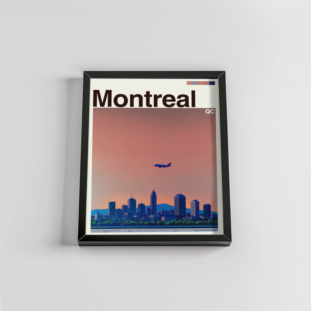 Montreal city poster mockup 2 - frame not included