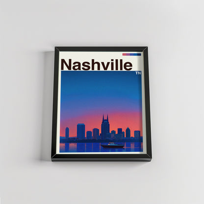 Nashville city poster mockup 2 - frame not included