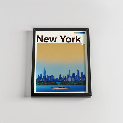 New York city poster mockup 2 - frame not included