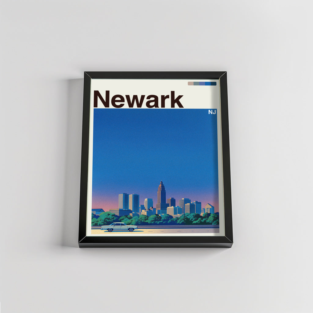 Newark city poster mockup 2 - frame not included