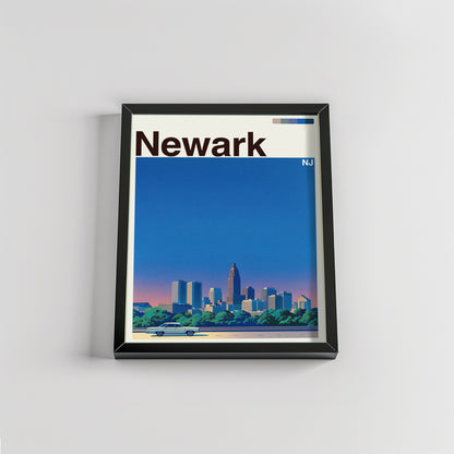 Newark city poster mockup 2 - frame not included