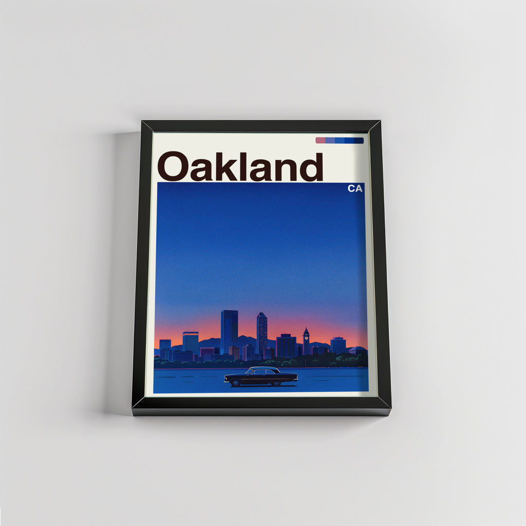 Oakland city poster mockup 2 - frame not included