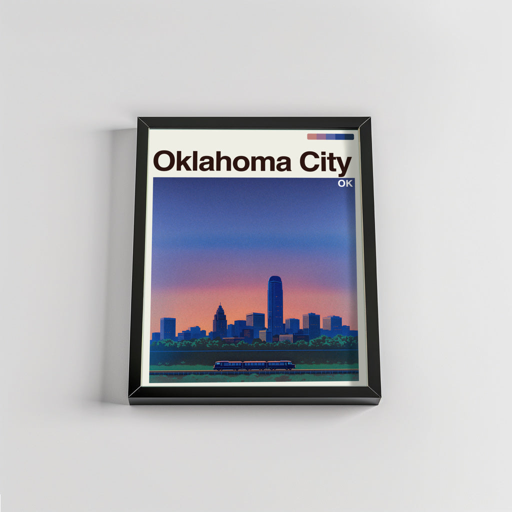 Oklahoma City city poster mockup 2 - frame not included