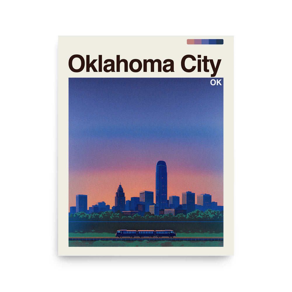 Oklahoma City city poster mockup 1 - frame not included