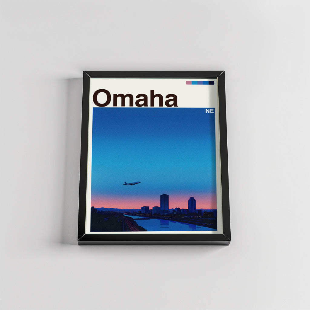 Omaha city poster mockup 2 - frame not included