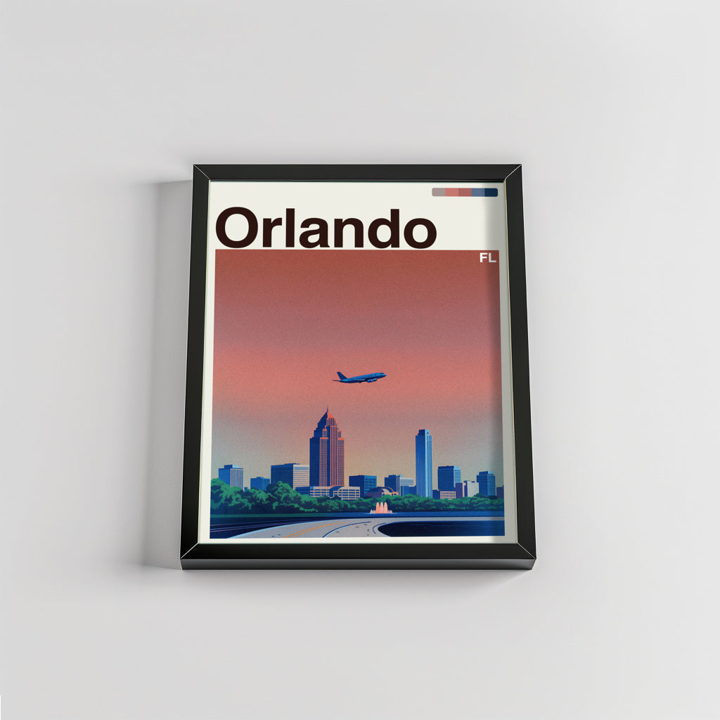 Orlando city poster mockup 2 - frame not included