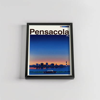 Pensacola city poster mockup 2 - frame not included