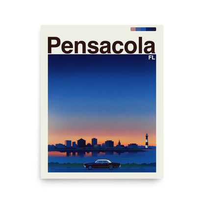 Pensacola city poster mockup 1 - frame not included