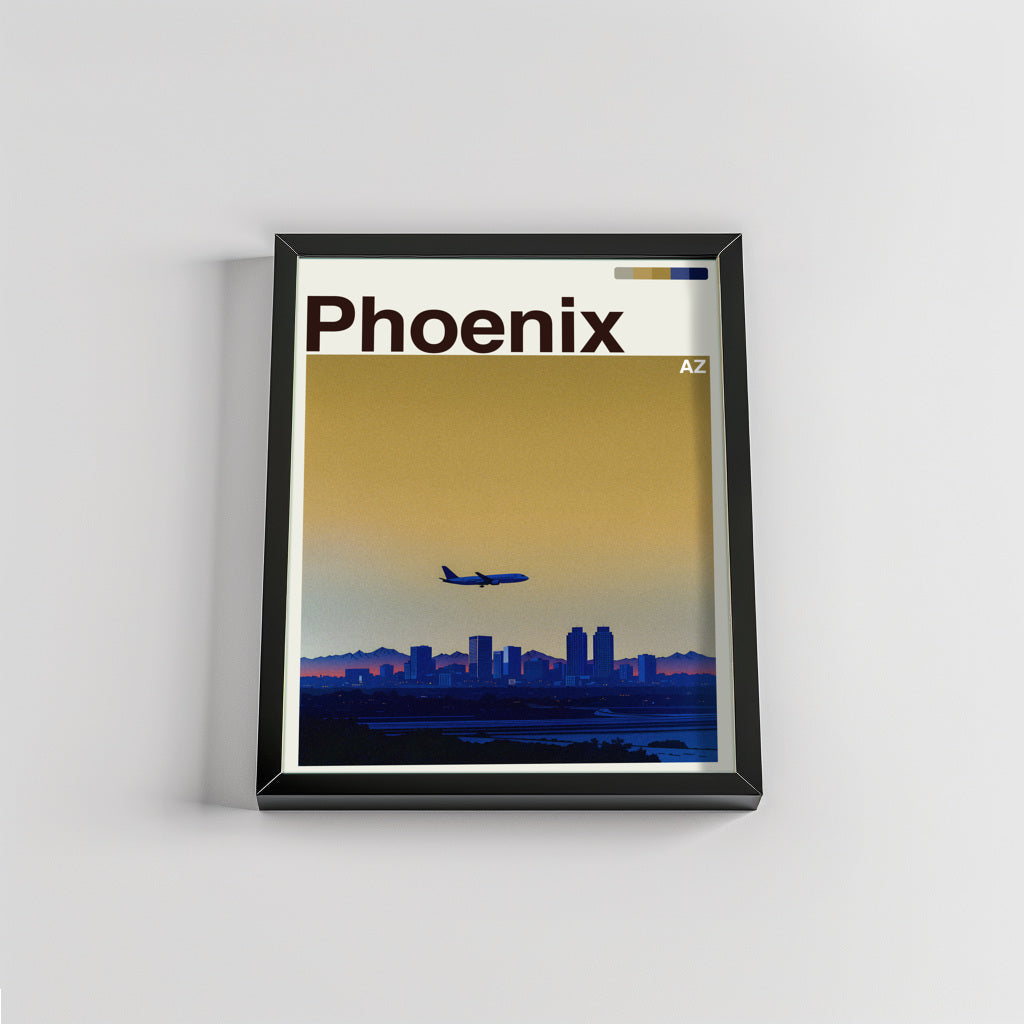 Phoenix city poster mockup 2 - frame not included