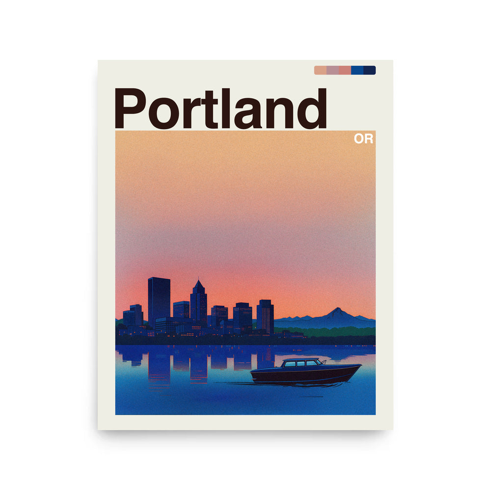 Portland city poster mockup 1 - frame not included
