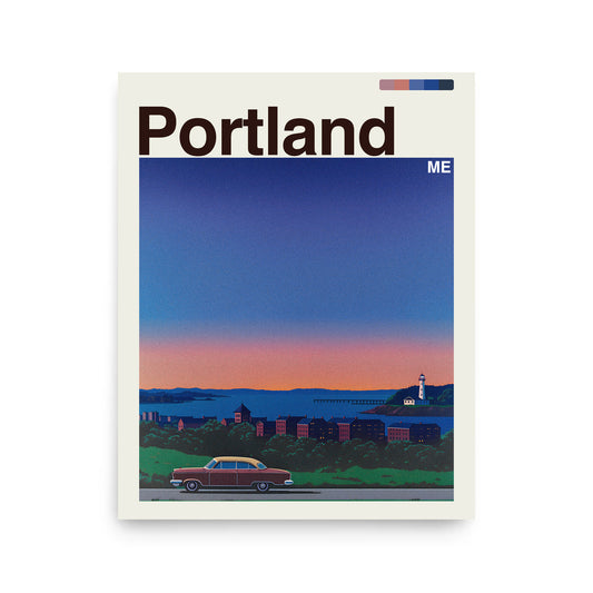 Portland city poster mockup 1 - frame not included