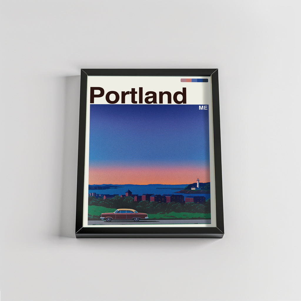 Portland city poster mockup 2 - frame not included