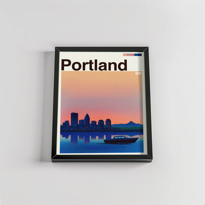 Portland city poster mockup 2 - frame not included