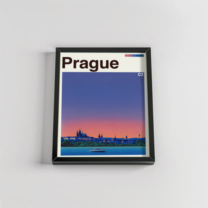 Prague city poster mockup 2 - frame not included