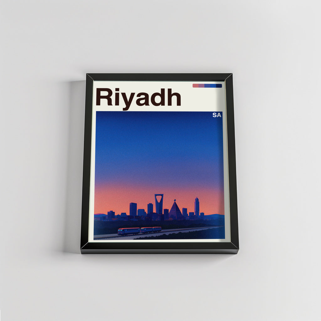 Riyadh city poster mockup 2 - frame not included