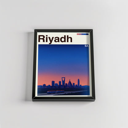 Riyadh city poster mockup 2 - frame not included