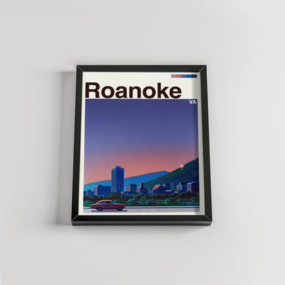 Roanoke city poster mockup 2 - frame not included