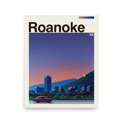 Roanoke city poster mockup 1 - frame not included