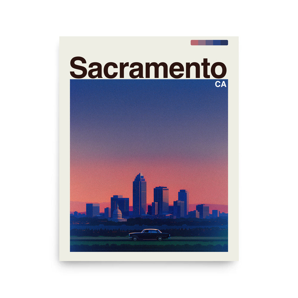 Sacramento city poster mockup 1 - frame not included