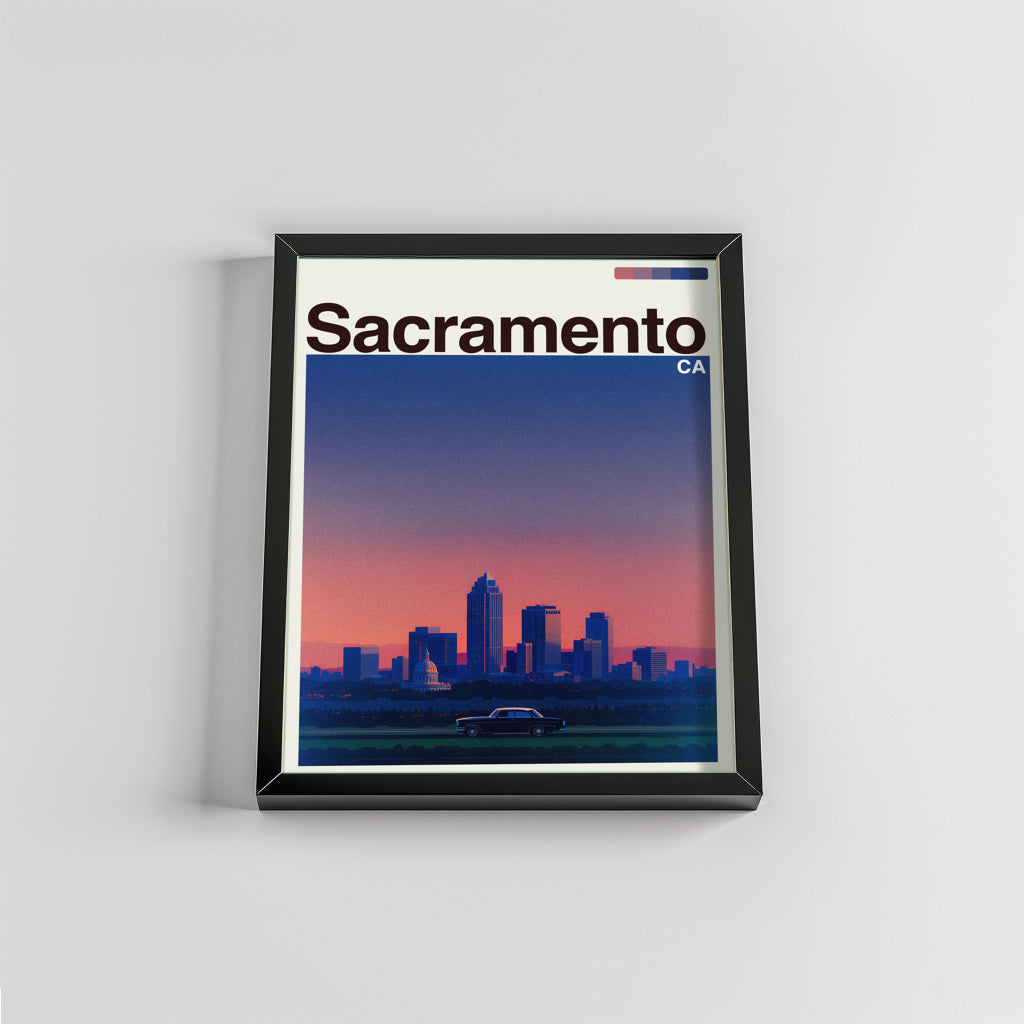 Sacramento city poster mockup 2 - frame not included