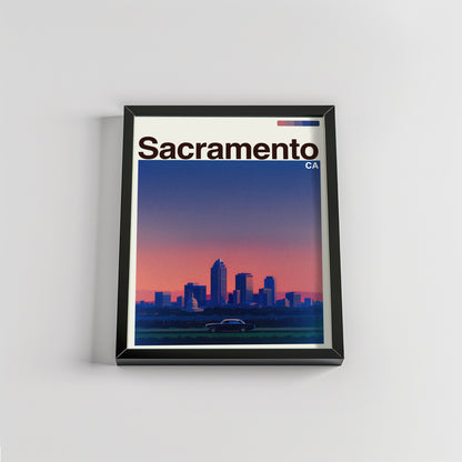 Sacramento city poster mockup 2 - frame not included