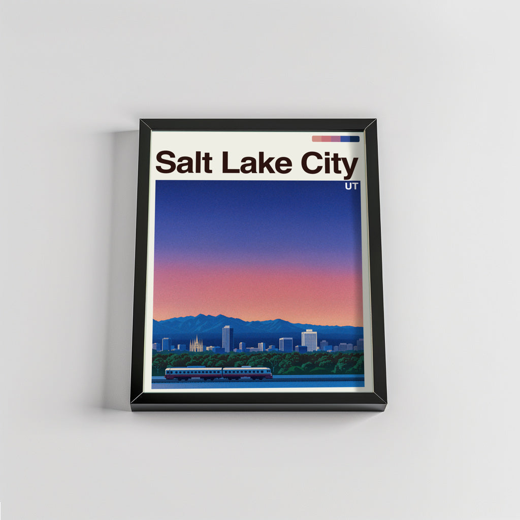 Salt Lake City city poster mockup 2 - frame not included