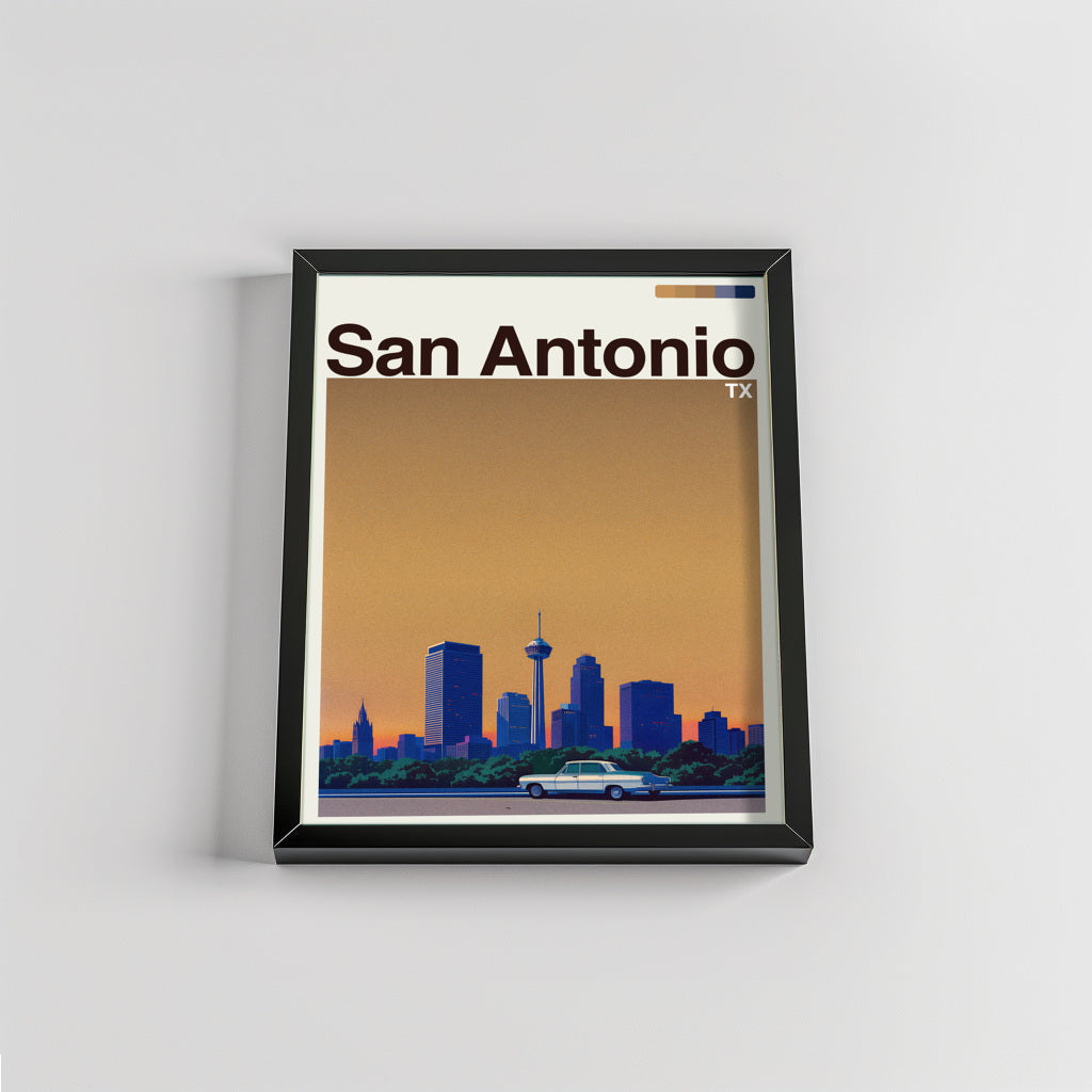 San Antonio city poster mockup 2 - frame not included