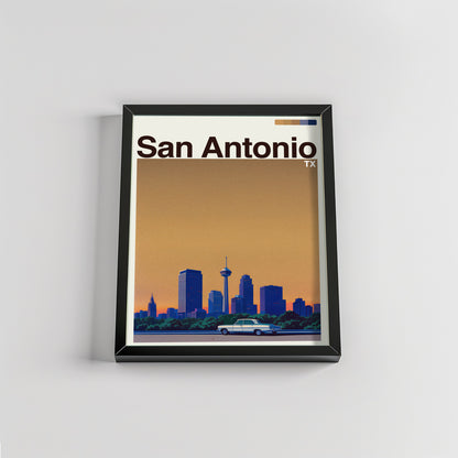 San Antonio city poster mockup 2 - frame not included