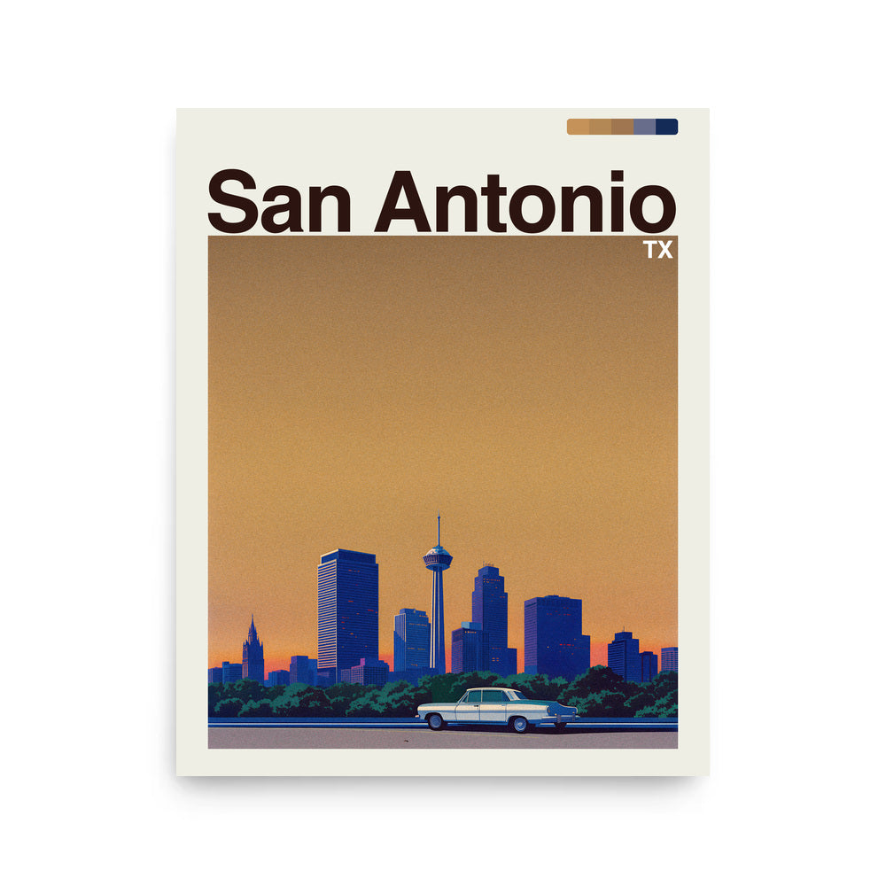 San Antonio city poster mockup 1 - frame not included