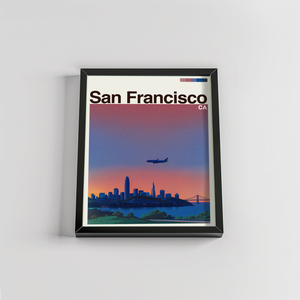 San Francisco city poster mockup 2 - frame not included