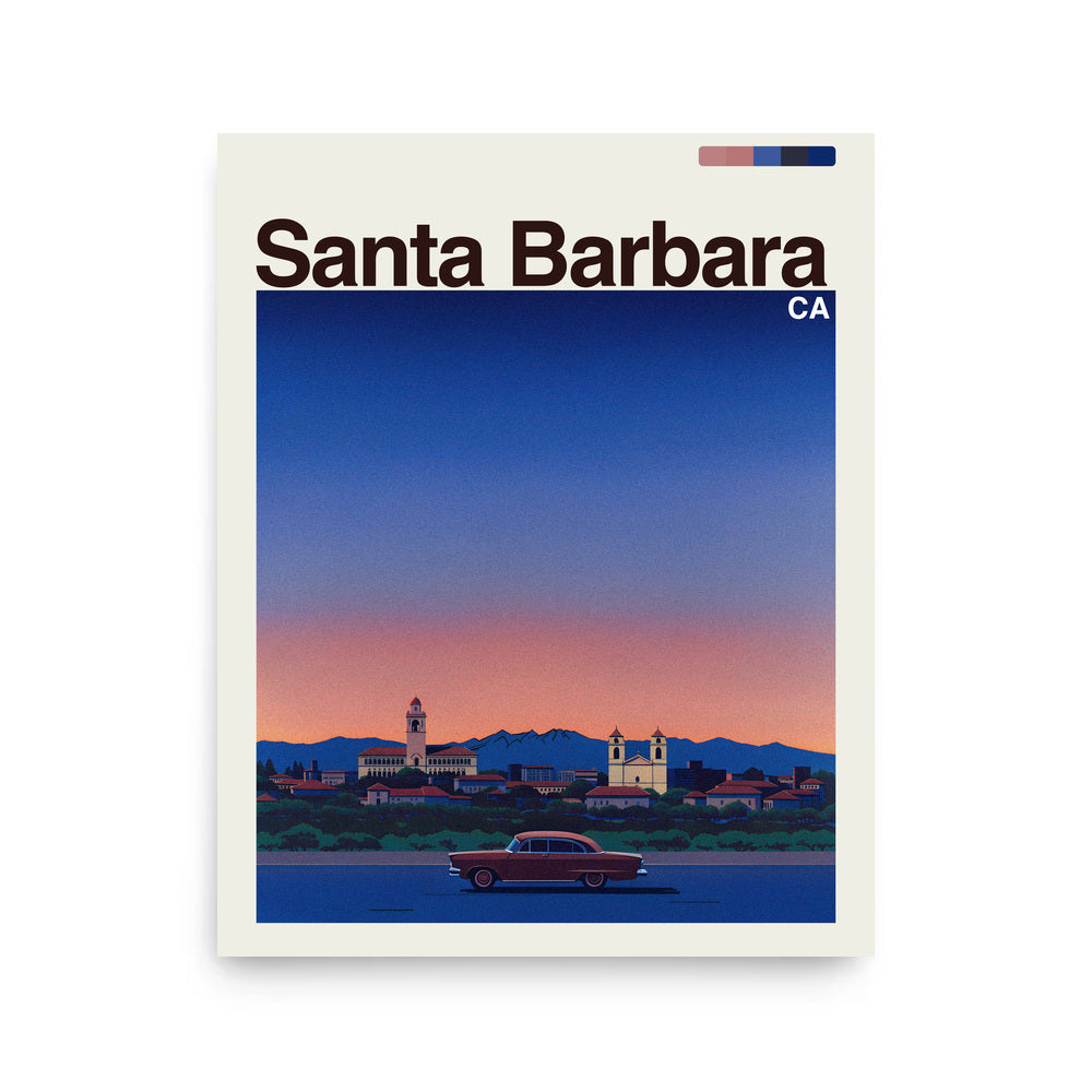 Santa Barbara city poster mockup 1 - frame not included