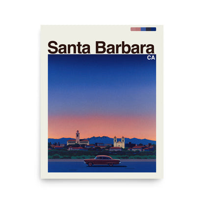 Santa Barbara city poster mockup 1 - frame not included