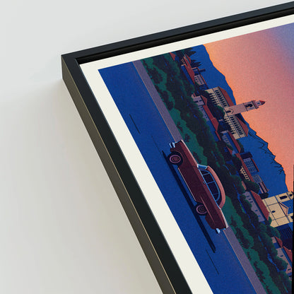 Santa Barbara city poster mockup 3 - frame not included