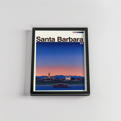 Santa Barbara city poster mockup 2 - frame not included