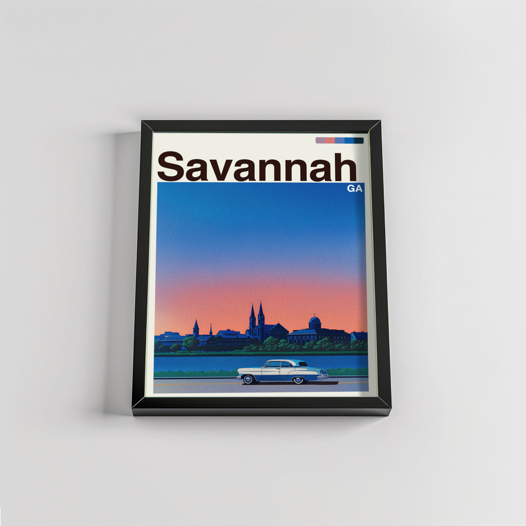Savannah city poster mockup 2 - frame not included
