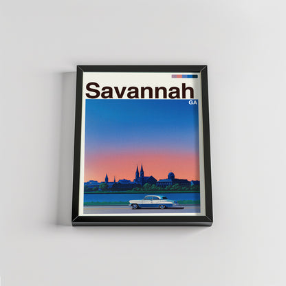 Savannah city poster mockup 2 - frame not included