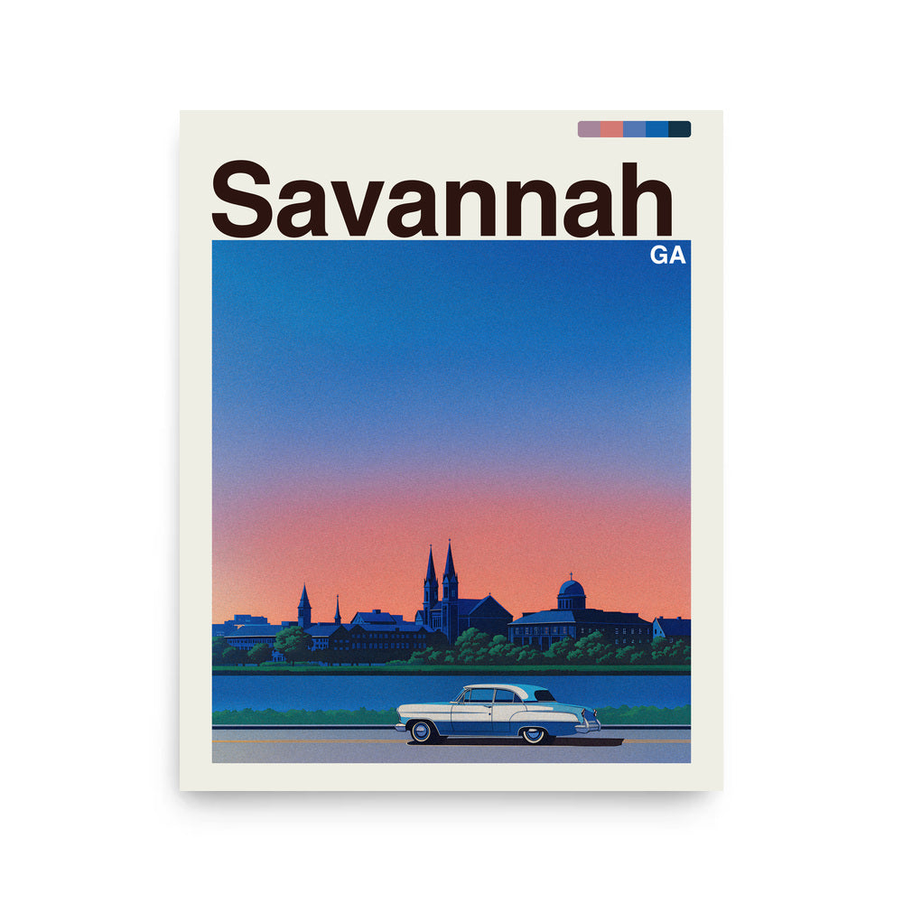 Savannah city poster mockup 1 - frame not included