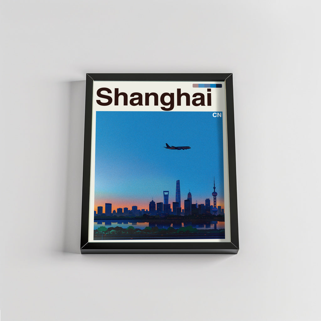 Shanghai city poster mockup 2 - frame not included